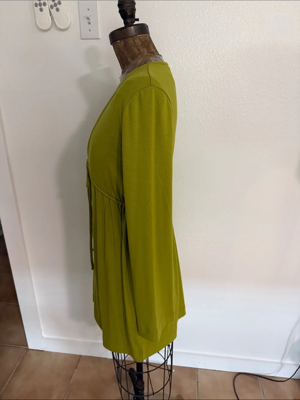 NWT Free People Good Feels Long Sleeve Plunge V-Neck Mini Dress Size S